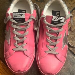 Golden Goose Pink and Silver Sneakers